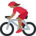 🚴🏾‍♀️ woman biking: medium-dark skin tone display on Twitter